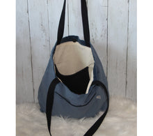 Load image into Gallery viewer, Corduroy Tote Bag | Blue | Stone Blue | Plush | Soft | market bag | Handmade