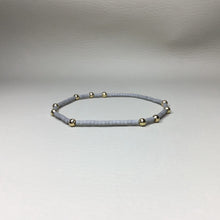 Load image into Gallery viewer, matte grey with gold brass accent beads