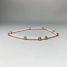 Load image into Gallery viewer, matte blush pink with gold brass accent beads