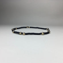 Load image into Gallery viewer, matte black with gold brass accent beads 