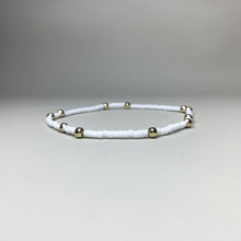 Load image into Gallery viewer, matte white with gold brass accent beads 
