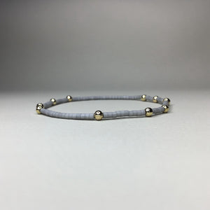 matte grey with gold brass accent beads