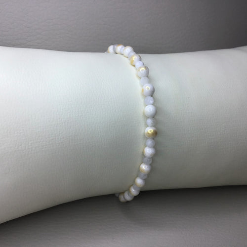 Bracelets | Natural Stone | Faceted Moonstone | Gold Mashan Jade | Beaded Bracelet | Handmade | Stretch Bracelets