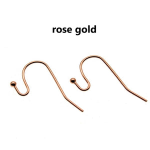 Stainless Steel | Earring findings | 20pcs | 21x12mm | Stainless Steel Earring Findings | Ball Head | Ear Wire | Hook | Gold | Rose Gold | Silver | Component | Jewelry Making