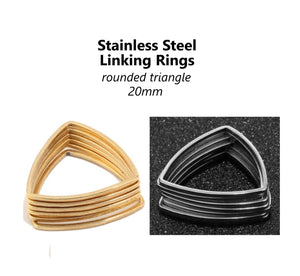 Stainless Steel | General Findings | 10pcs | 20mm | stainless steel | linking ring | rounded triangle | geometric | pendant | earring | component | charm | jewelry