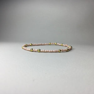 Bracelets | Seed Beads | Rainbow Colors | Gold Accent Bead | Solid Colors