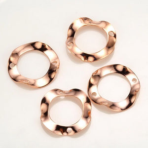 20pcs - 18mm, hammered, connector, double hole, irregular, pendant, dangle, earring, component, charm, jewelry, DIY