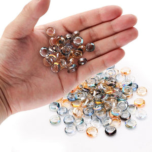 20pcs - 8mm, 10mm, glass, clear, crystal, large hole, spacer beads, component, jewelry, DIY,