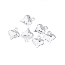 Load image into Gallery viewer, 40pcs - 10x8mm, stainless steel, pendant, tiny, heart, hollow, component, jewelry, DIY