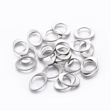 Load image into Gallery viewer, 25pcs - 17x12mm, 304 Stainless Steel, linking rings, oval, pendant, dangle, earring, component, charm, jewelry, DIY
