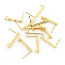Load image into Gallery viewer, 20pcs - 10,15,20mm, 316 Stainless Steel, earring post, rectangle, long bar, earring hook, connector, component, jewelry, DIY