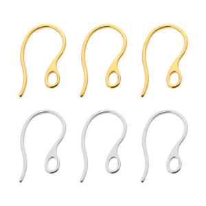 10pcs - 22x11mm, 304 stainless steel, earring hook, curved, gold, steel, rose gold, black, connector, component, jewelry, DIY