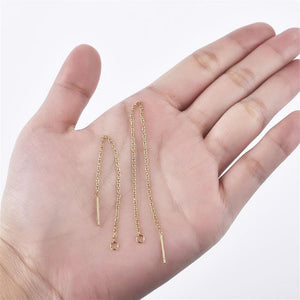 10pcs - 8cm, 13cm, stainless steel, earring thread, line, dangle, silver, gold, earring chain, making, findings, component, jewelry, DIY