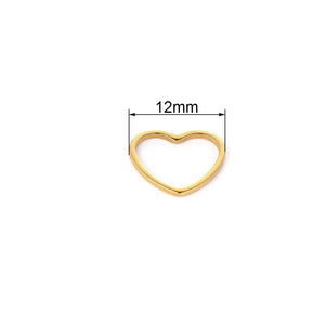 20pcs - 12mm, 16mm, 304 Stainless Steel, heart, charm, pendant, gold, steel, craft, jewelry making, finding, diy, heart