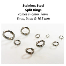 Load image into Gallery viewer, 20pcs - 6,7,8,9,10.5mm, stainless steel, split ring, fishing split ring, finding, jewelry making, DIY, craft