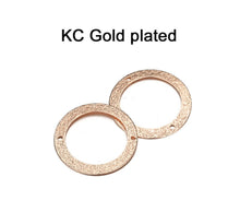Load image into Gallery viewer, 10pcs - 22mm, connector, copper, stardust, flat, plated, gold, KC gold, silver, white silver, round, component, jewelry, DIY,