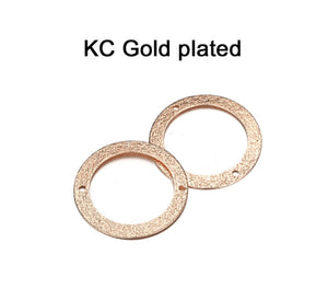 10pcs - 22mm, connector, copper, stardust, flat, plated, gold, KC gold, silver, white silver, round, component, jewelry, DIY,
