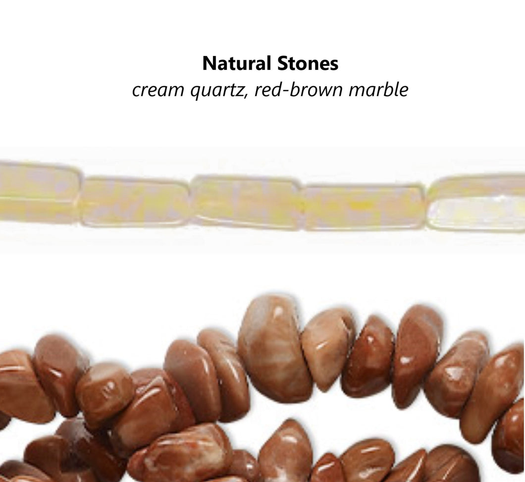 beads, 20-35 grams, chips, cream quartz, red brown marble, stone, natural, earring, necklace, finding, jewelry making, DIY, craft