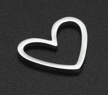 Load image into Gallery viewer, 10pcs - 13mm, Stainless Steel, heart, charm, pendant, gold, steel, craft, jewelry making, finding, diy