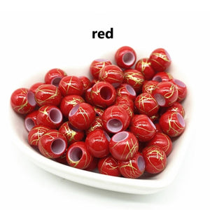 70pcs - 8x10mm, European beads, large hole bead, big hole bead, acrylic, red, pink, brown, yellow, component, jewelry, DIY,