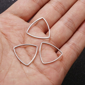 10pcs - 20mm, stainless steel, linking ring, rounded triangle, geometric, dangle, pendant, earring, component, charm, jewelry, DIY, destash