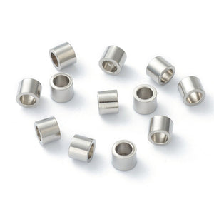 20pcs - 4,6,7mm, stainless steel tube beads, column beads, jewelry making