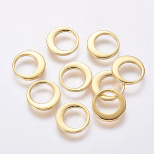 20pcs - 10mm, 304 stainless steel, linking ring, pendant, charm, gold, silver, dangle, earring, component, charm, jewelry, DIY