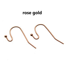 Load image into Gallery viewer, 20pcs - 21x12mm, stainless steel, ball head, ear wire, earring finding, hook, gold, rose gold, silver, component, jewelry, DIY