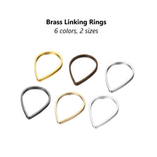 Load image into Gallery viewer, 20pcs - 15x21, 22x31mm, brass, drop, waterdrop, silver, gold, gunmetal, bronze, linking ring, earring, jewelry making, pendant, charm