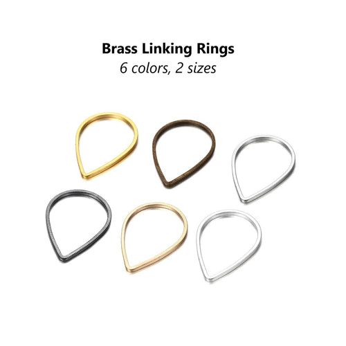 20pcs - 15x21, 22x31mm, brass, drop, waterdrop, silver, gold, gunmetal, bronze, linking ring, earring, jewelry making, pendant, charm