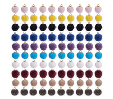 Load image into Gallery viewer, 10pcs - 10mm, faux mink, pompom, mini, fur, ball, pendant, charm, jewelry making, necklace, earrings, diy