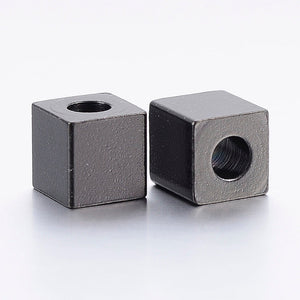 10pcs - 6mm, 304 stainless steel, cube, square, vacuum plated, bead, rose gold, gold, silver, earring, necklace, jewelry, DIY