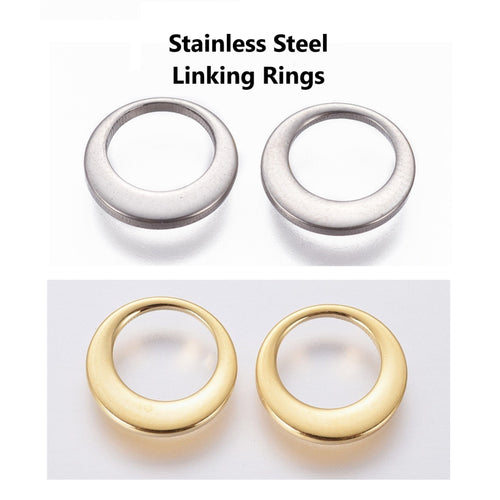 20pcs - 10mm, 304 stainless steel, linking ring, pendant, charm, gold, silver, dangle, earring, component, charm, jewelry, DIY