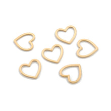 Load image into Gallery viewer, 10pcs - 17mm, raw brass, charm, heart, open, hollow, link, pendant, craft, jewelry making, finding, diy
