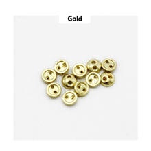 Load image into Gallery viewer, 10pcs - 3,4,5mm, button, mini, metal, silver, gold, gunmetal, bronze, rose gold, craft, doll, clothing, embellishments, sewing