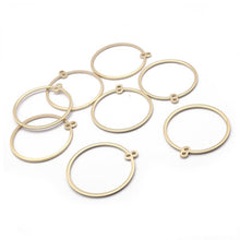 Load image into Gallery viewer, 10pcs - 25mm, raw brass, connector, round, circle, charm, open, hollow, link, pendant, craft, jewelry making, finding, diy
