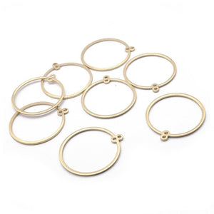 10pcs - 25mm, raw brass, connector, round, circle, charm, open, hollow, link, pendant, craft, jewelry making, finding, diy