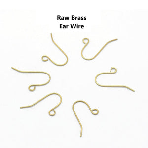 20pcs - 18x10mm, raw brass, unplated, earring hook, ear wire, lead free, nickel free, cadmium free, craft, jewelry making, finding, diy