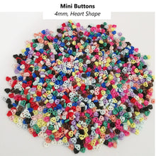Load image into Gallery viewer, 50pcs - 4mm, buttons, mini, plastic, black, craft, doll, clothing, embellishments, sewing