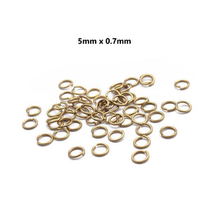 50pcs - 4,5,7,8mm, raw brass, jump ring, connector, round, circle, open, link, pendant, craft, jewelry making, finding, diy