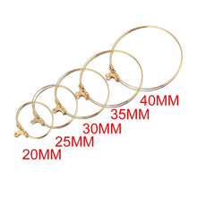 Load image into Gallery viewer, 10pcs - 20,30,40mm, stainless steel, round, double hole, gold, earring accessory, wire, finding, earring pendant, component, jewelry, DIY