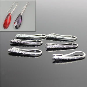 10pcs - 10x23mm, 925 Sterling Silver plated, earring, hook, pinch bail, pendant, charm, jewelry, making, artisan, craft, diy