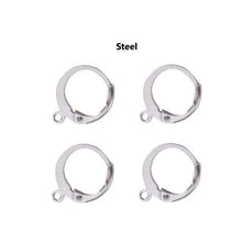 Load image into Gallery viewer, 20pcs - 14x12mm, 304 stainless steel, leverback, earring hook, huggies, gold, steel, bright silver, connector, component, jewelry, DIY