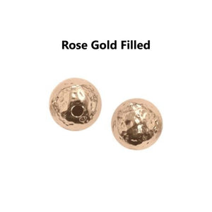 4pcs - 4-5mm, Gold Filled Hammered Beads, 4mm diameter for Gold, 5mm diameter for Rose Gold & Sterling Silver, 1mm hole