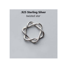 Load image into Gallery viewer, 2pcs - 9mm, .925 Sterling Silver, bead, linking ring, star, twisted, component, jewelry, DIY, destash