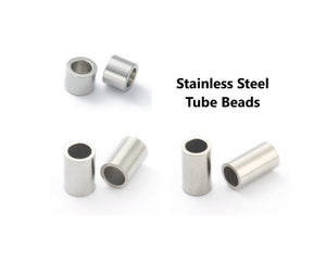 20pcs - 4,6,7mm, stainless steel tube beads, column beads, jewelry making