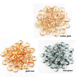 20pcs - 8mm, 10mm, glass, clear, crystal, large hole, spacer beads, component, jewelry, DIY,