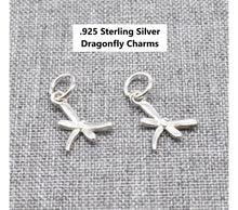 Load image into Gallery viewer, 2pcs - 12x10mm, .925 Sterling Silver, dragonfly, wings, pendant, component, jewelry, DIY,
