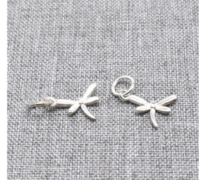 2pcs - 12x10mm, .925 Sterling Silver, dragonfly, wings, pendant, component, jewelry, DIY,