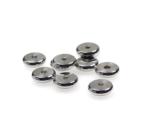 20pcs - 4,6,8mm, Stainless Steel, spacer bead, disc, abacus, flat, round, finding, dangle, earring, component, charm, jewelry, DIY